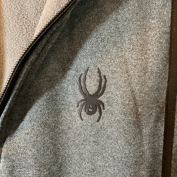 Spyder Mens Gray Active ProW=B Long Sleeve Quarter-Zip Pullover Hoodie Size M - Picture 4 of 9